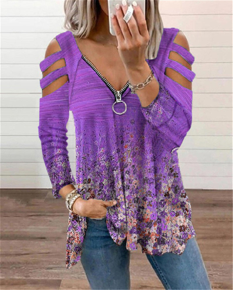 Boho Bloemen V-Hals Blouse