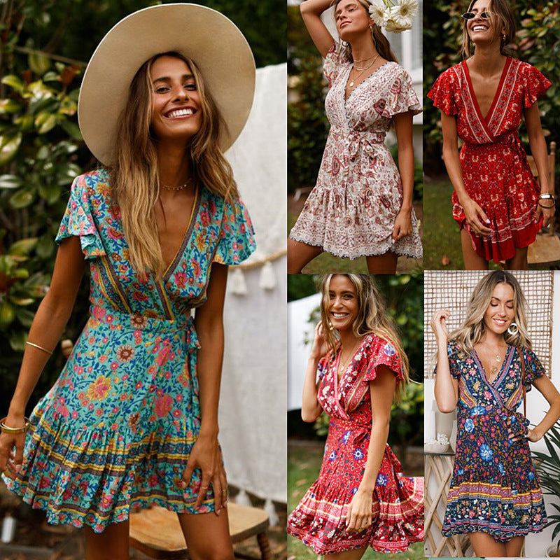 Boho Zomerjurk met V-Hals