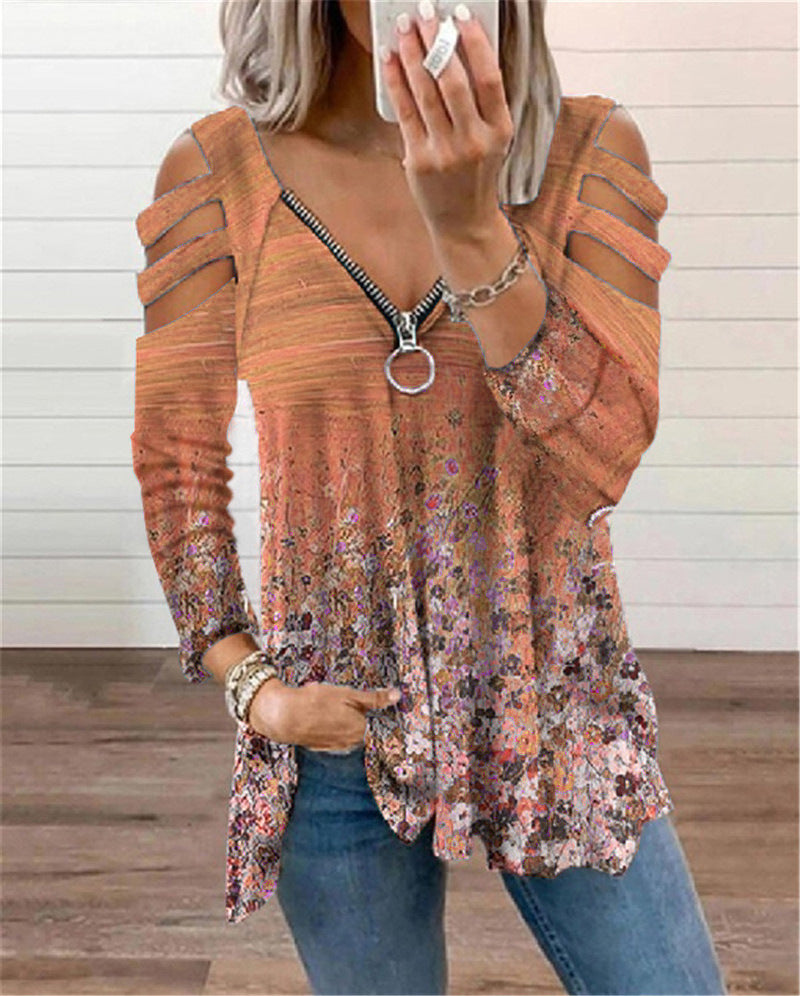 Boho Bloemen V-Hals Blouse